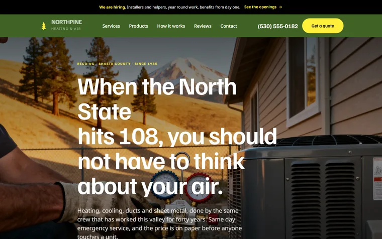 The Northpine Heating and Air site